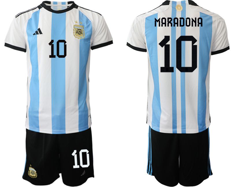 Cheap Men 2022 World Cup National Team Argentina home white 10 Soccer Jerseys1